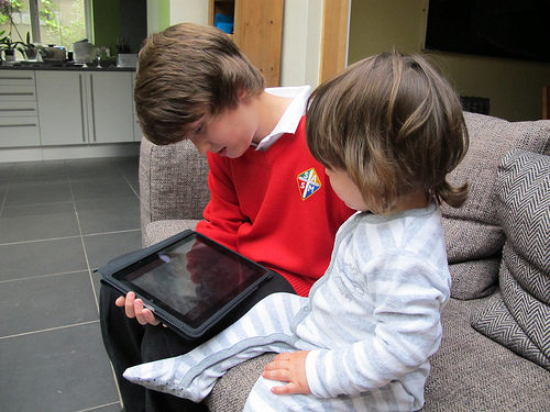Two boys and an iPad
