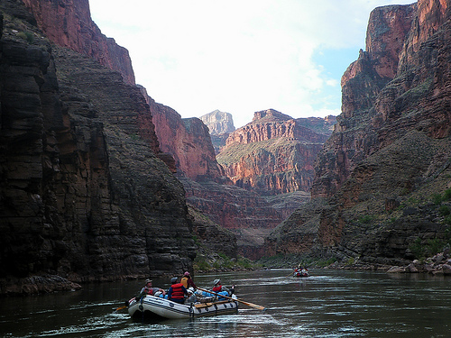 Beginning a new day rafting the Colorado River - Grand Canyon