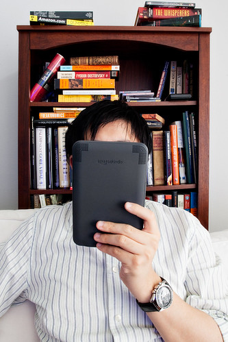 Lazy day reading with the new Kindle